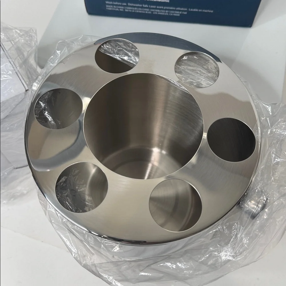 Chic & Tonic Stainless Ice Bucket with Shot Slots-NWOT